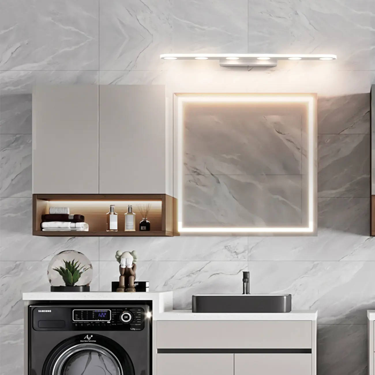 Durable Metal LED Bar Vanity Light with Acrylic Shade for Bathroom Image - 2 | homeyfad