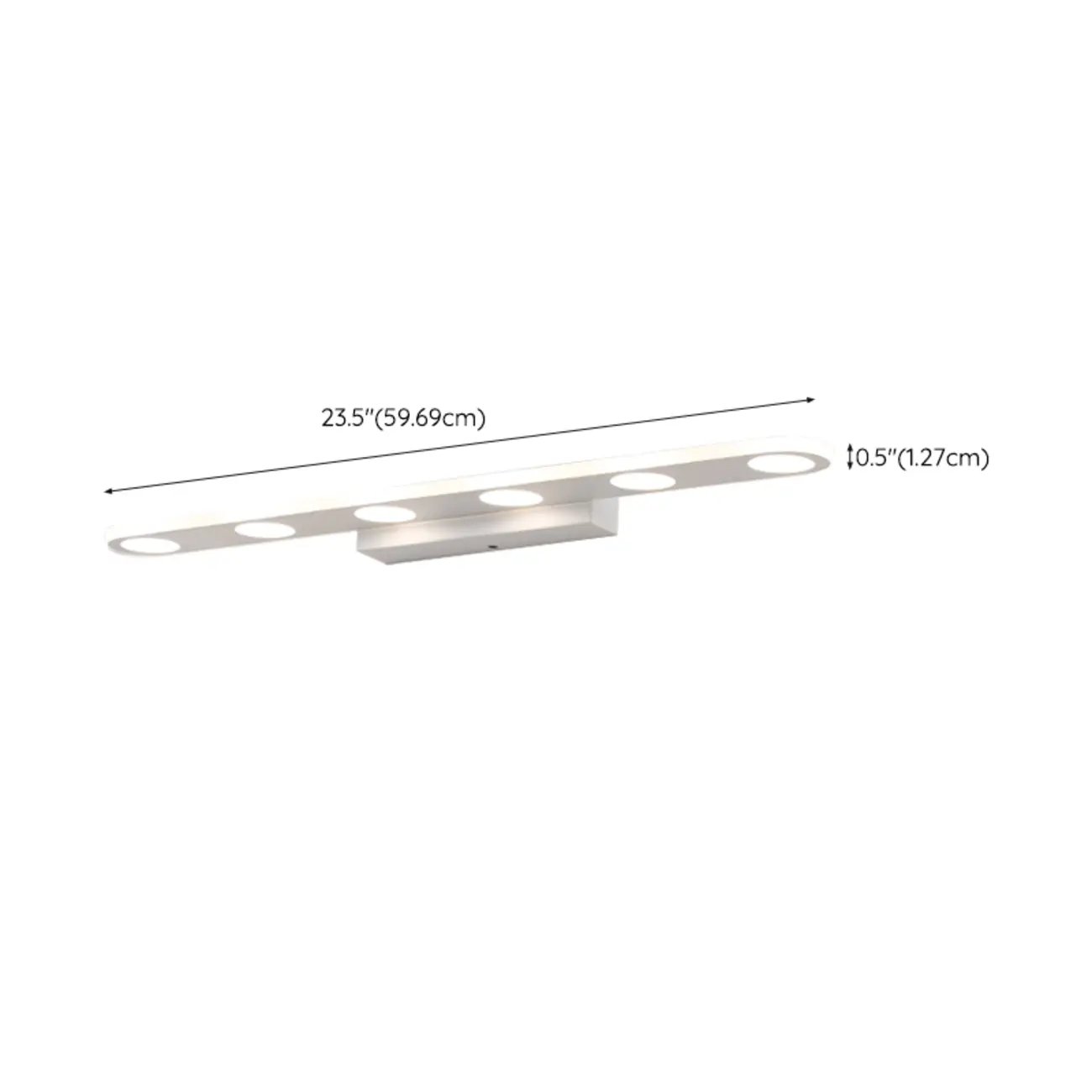 Durable Metal LED Bar Vanity Light with Acrylic Shade for Bathroom #size