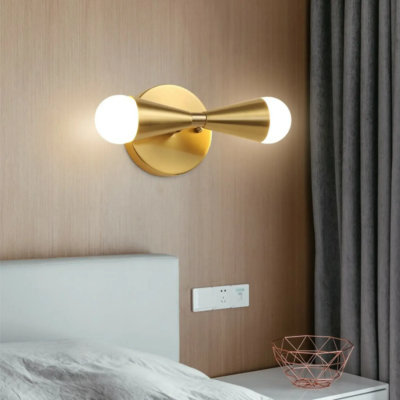 Traditional Metal Geometric Vanity Light for Bedroom Image - 1 | homeyfad