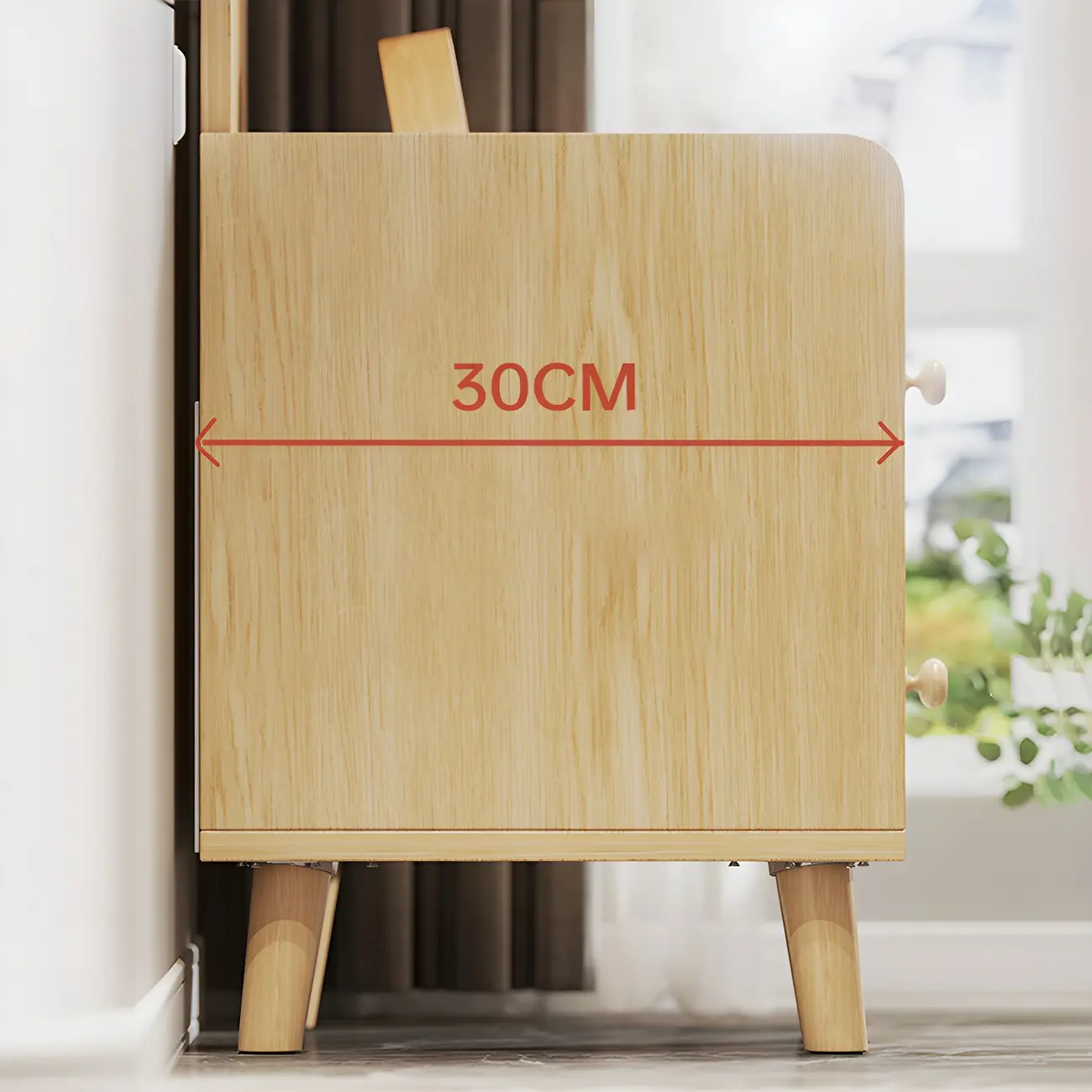 Modern Wood Nightstand with Open Storage Shelf Image - 8 | homeyfad