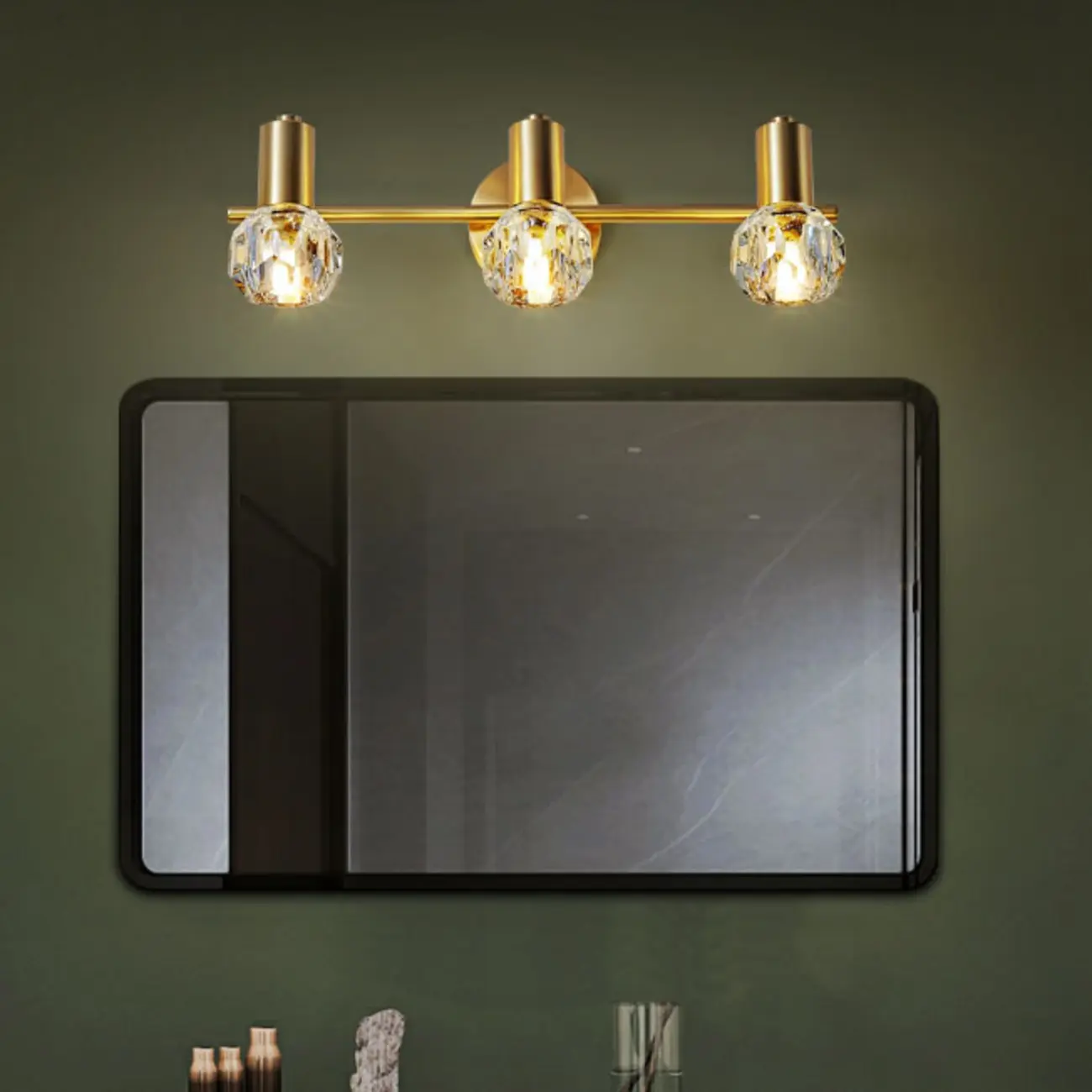 Gold Crystal Modern Vanity Light for Bathroom Decor Image - 1 | homeyfad