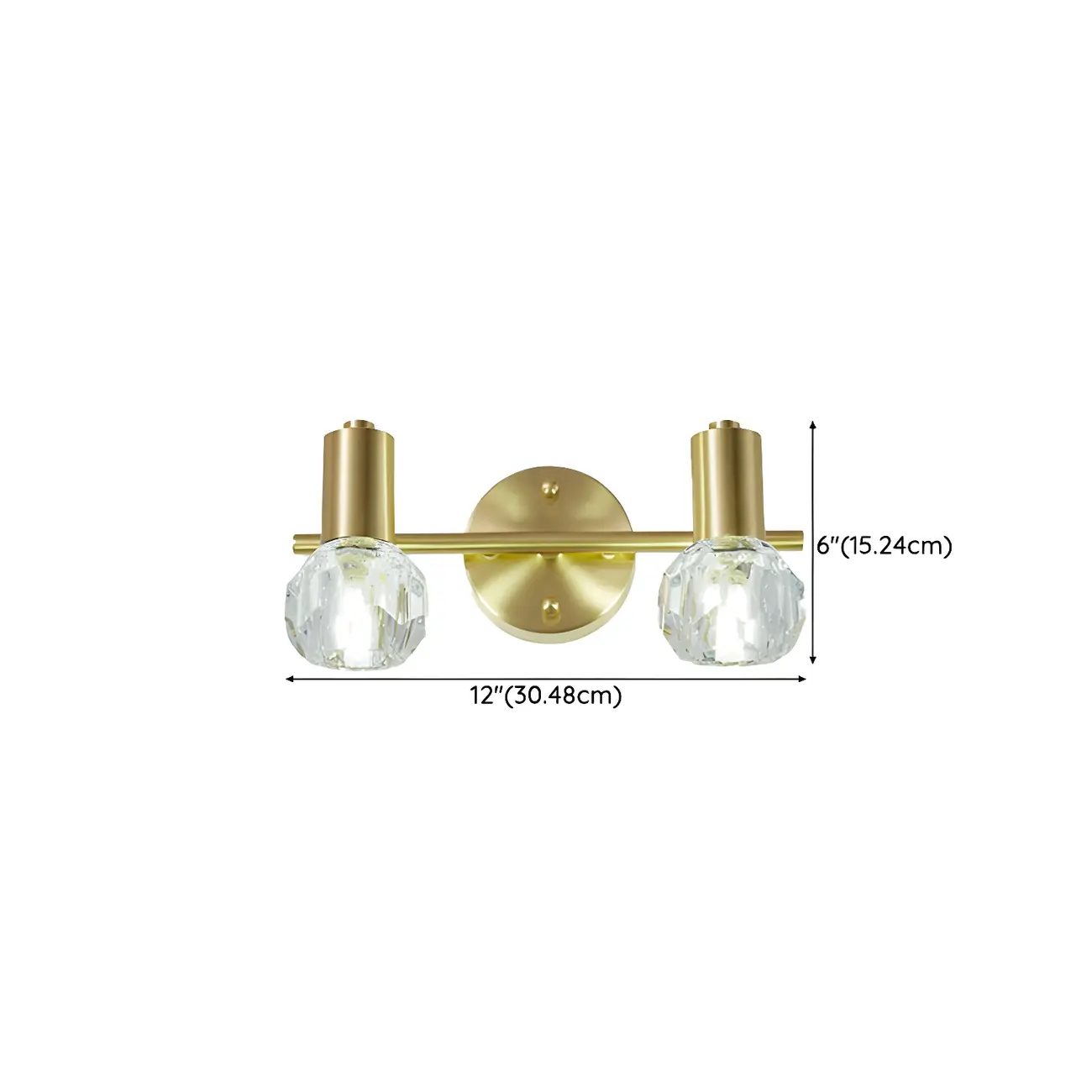 3-Light Modern Gold Crystal Vanity Light for Bathroom #size