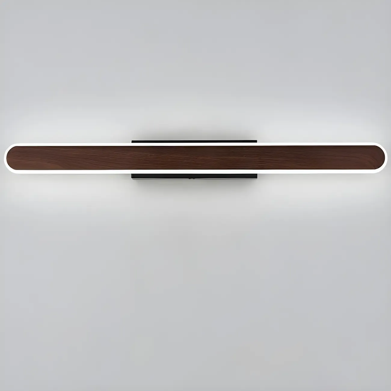 Modish Walnut Oval Acrylic LED Vanity Light Image - 8