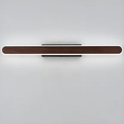 Modish Walnut Oval Acrylic LED Vanity Light Image - 8