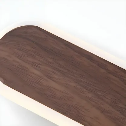 Modish Walnut Oval Acrylic LED Vanity Light Image - 10