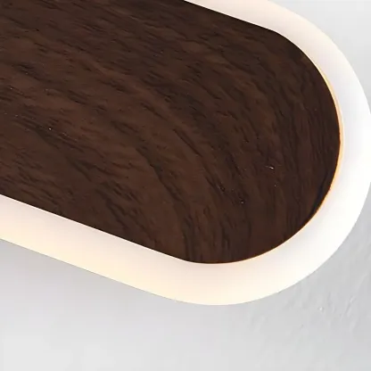 Modish Walnut Oval Acrylic LED Vanity Light Image - 11