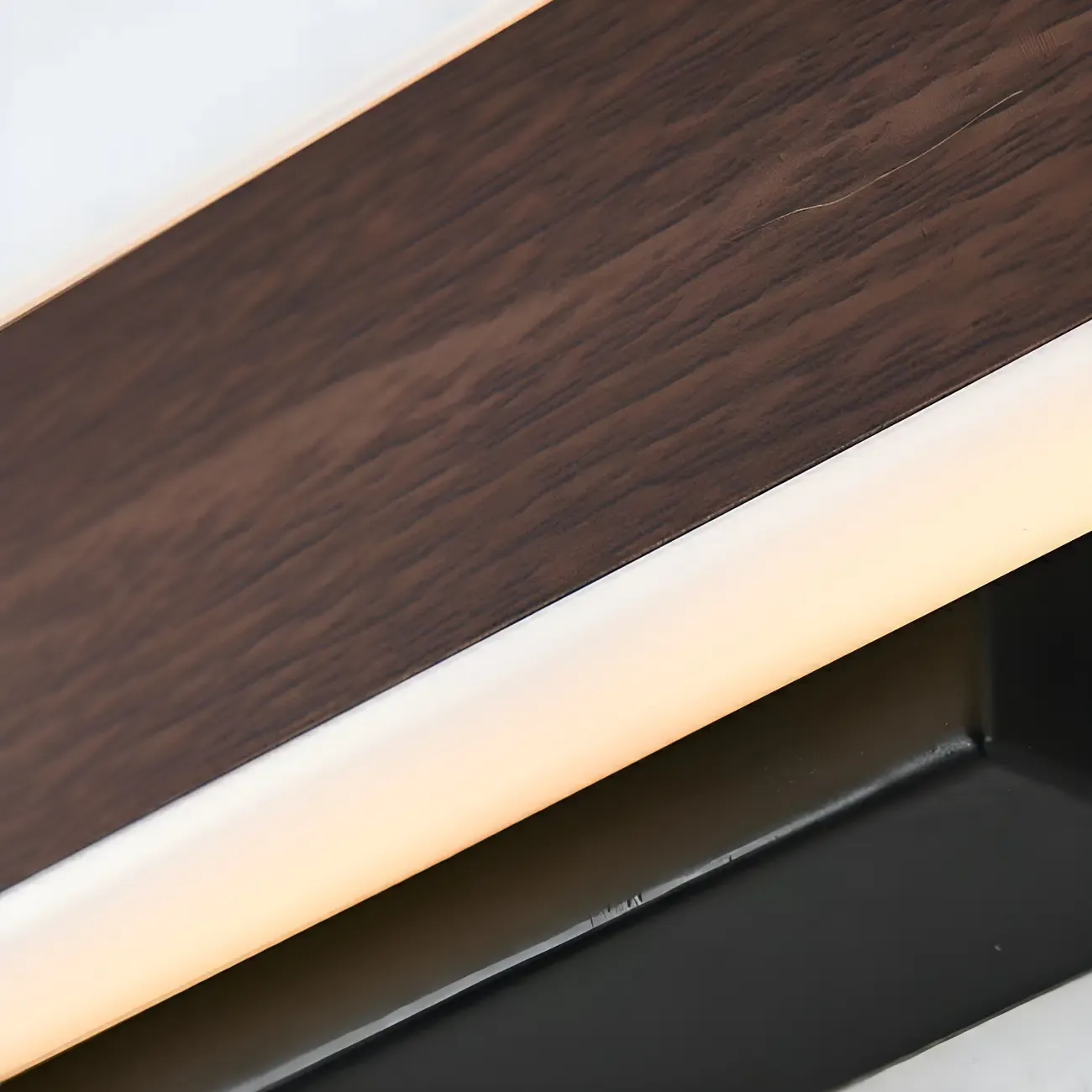 Modish Walnut Oval Acrylic LED Vanity Light Image - 12