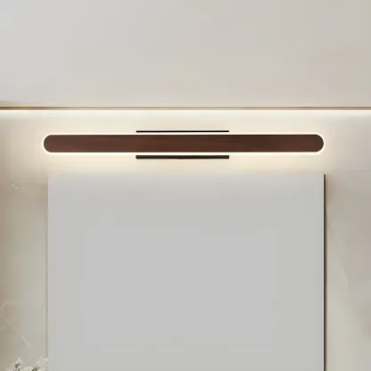 Modish Walnut Oval Acrylic LED Vanity Light Image - 13