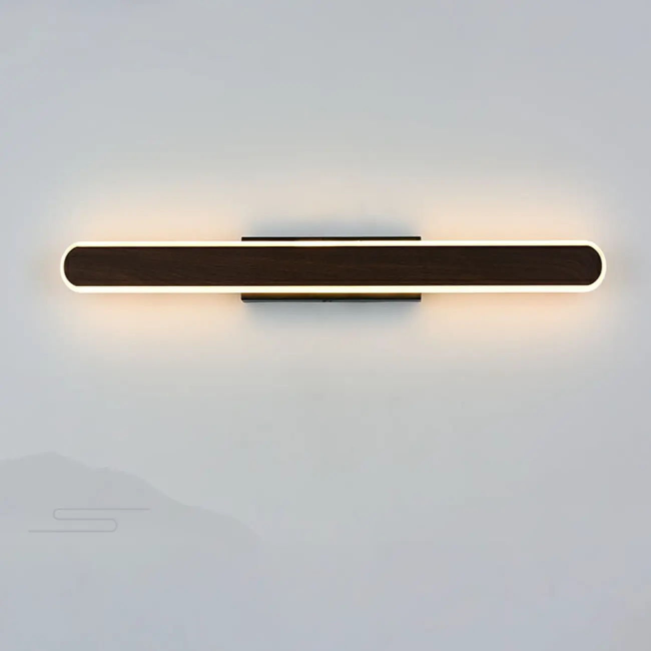 Modish Walnut Oval Acrylic LED Vanity Light Image - 15 | homeyfad