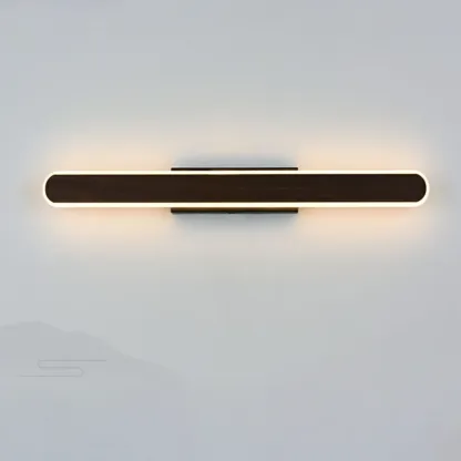 Modish Walnut Oval Acrylic LED Vanity Light Image - 15