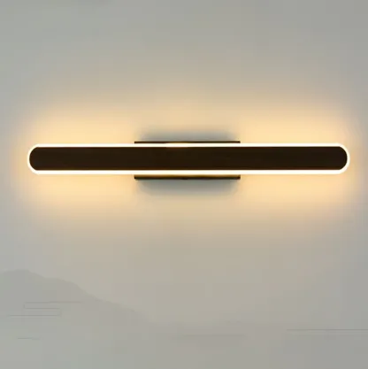 Modish Walnut Oval Acrylic LED Vanity Light Image - 16