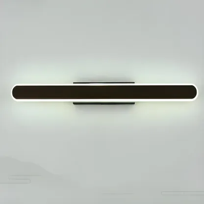 Modish Walnut Oval Acrylic LED Vanity Light Image - 17