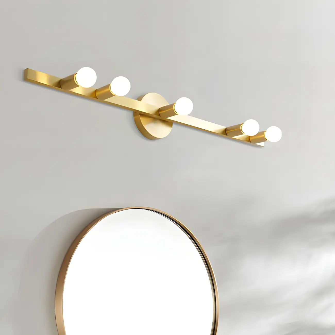 Elegant Metal Vanity Light with Geometric Shape for Bathroom Image - 2 | homeyfad