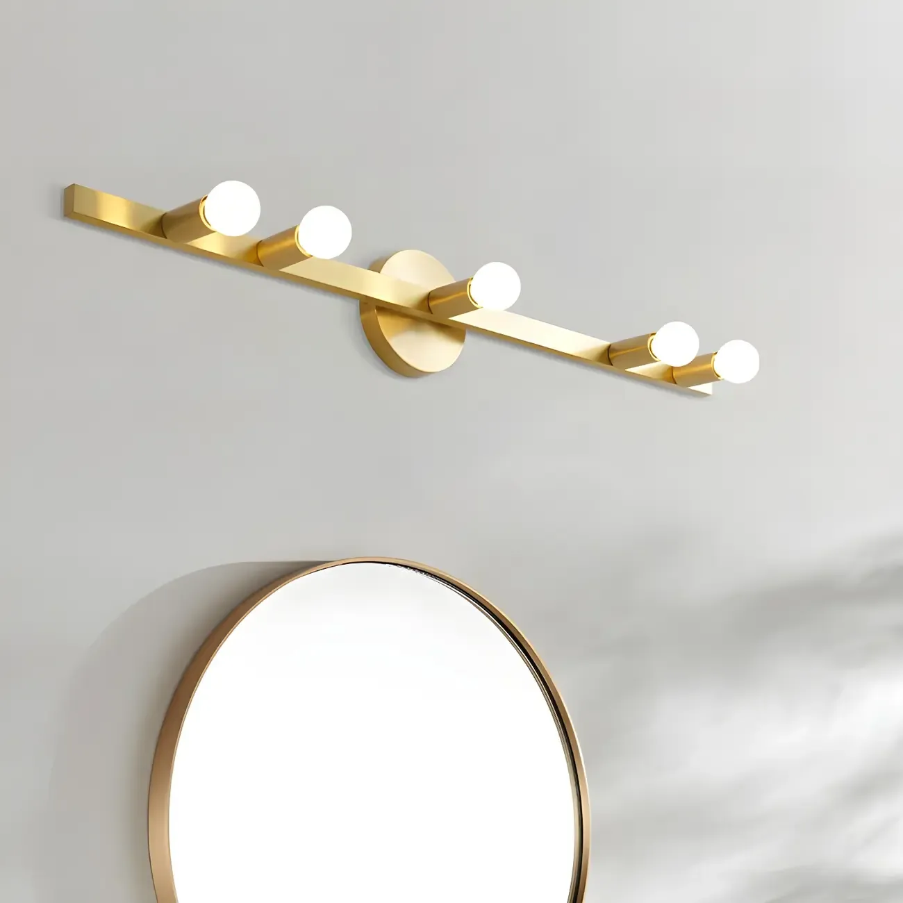 Elegant Metal Vanity Light with Geometric Shape for Bathroom Image - 2