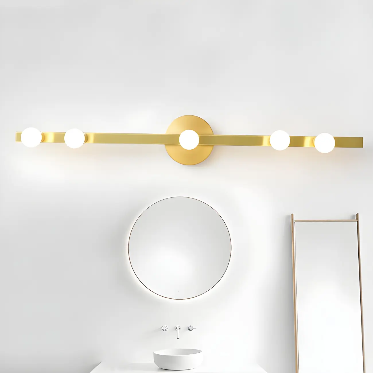 Elegant Metal Vanity Light with Geometric Shape for Bathroom Image - 8 | homeyfad