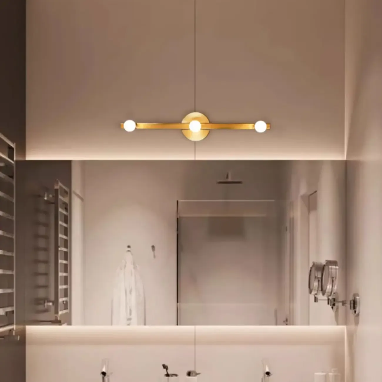 Elegant Metal Vanity Light with Geometric Shape for Bathroom Image - 9