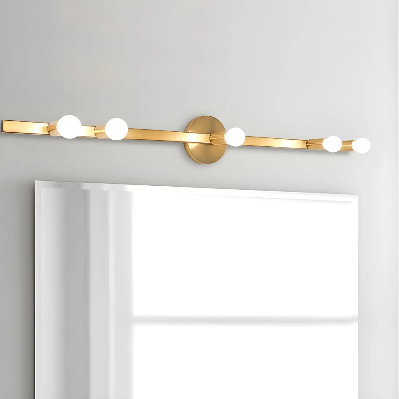 Elegant Metal Vanity Light with Geometric Shape for Bathroom Image - 10 | homeyfad