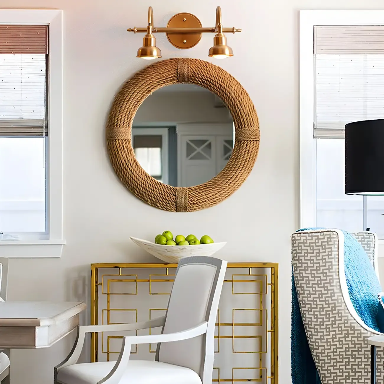 Vintage Globe Vanity Light with Copper Shade for Bathroom Image - 5