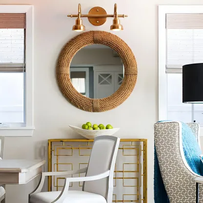 Vintage Globe Vanity Light with Copper Shade for Bathroom Image - 5