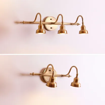 Vintage Globe Vanity Light with Copper Shade for Bathroom Image - 7