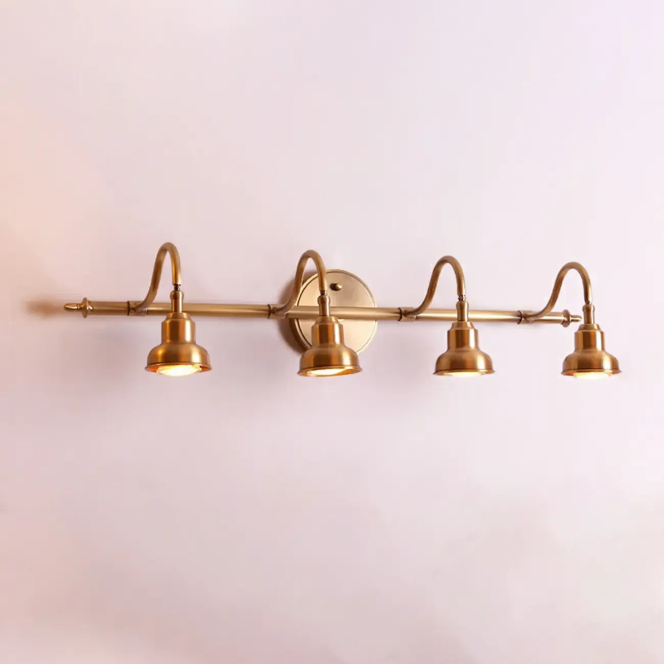 Vintage Globe Vanity Light with Copper Shade for Bathroom Image - 11