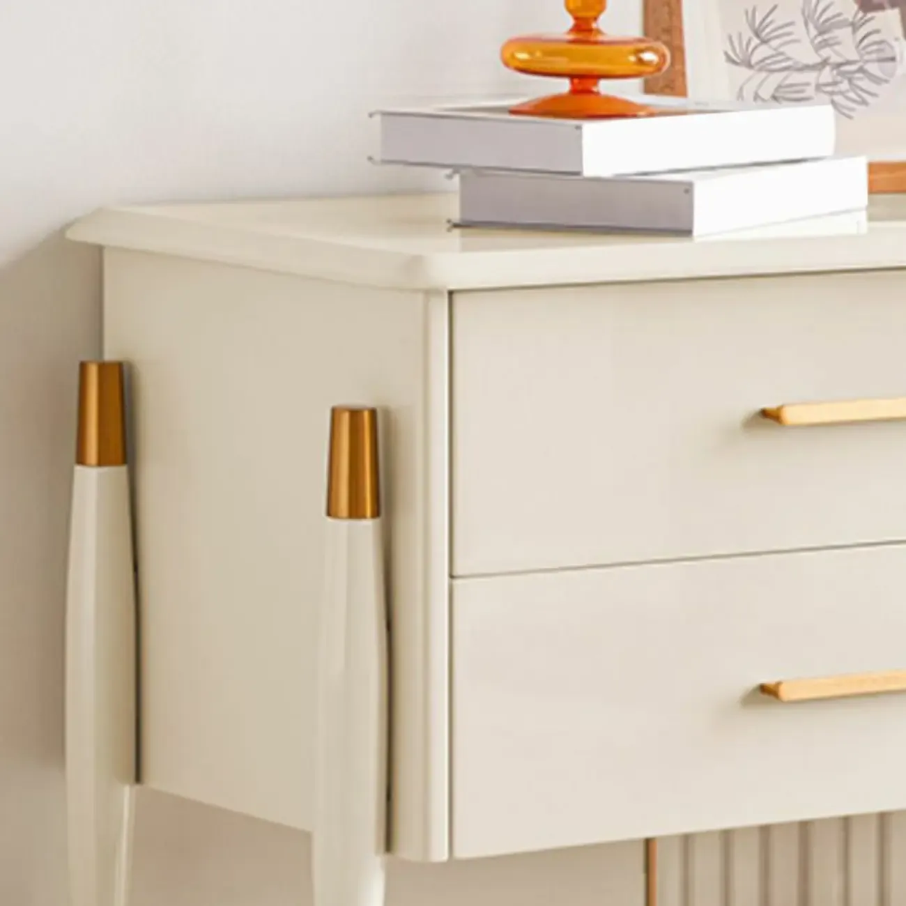 Modern White Wooden Juliet Arc TV Stand with Open Storage Image - 6