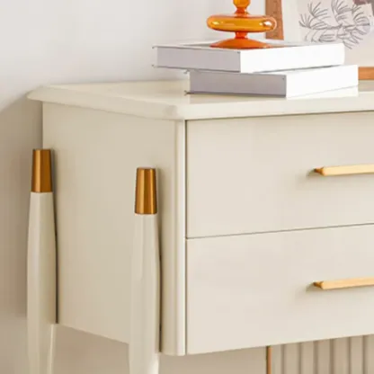 Modern White Wooden Juliet Arc TV Stand with Open Storage Image - 6