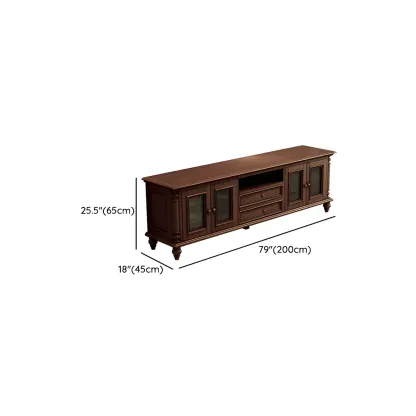 Traditional Wooden Mueble Para TV Stand with Drawers & Shelves #size