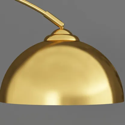 Modern Adjustable Height Metal Arc Floor Lamp with Storage Shelf Image - 9