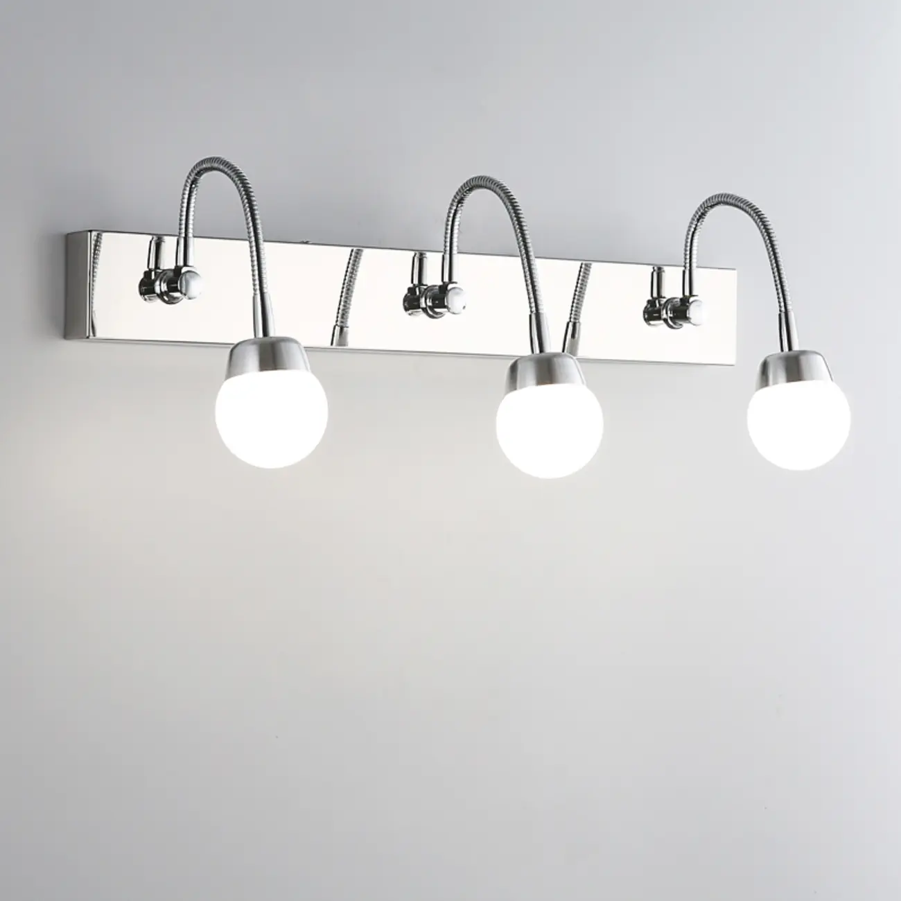 3-Light Modern Silver Vanity Light Dimmable LED for Bathroom | homeyfad