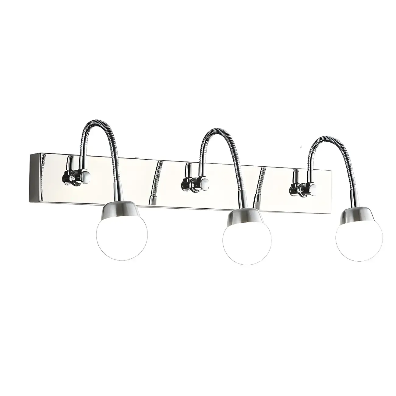 3-Light Modern Silver Vanity Light Dimmable LED for Bathroom