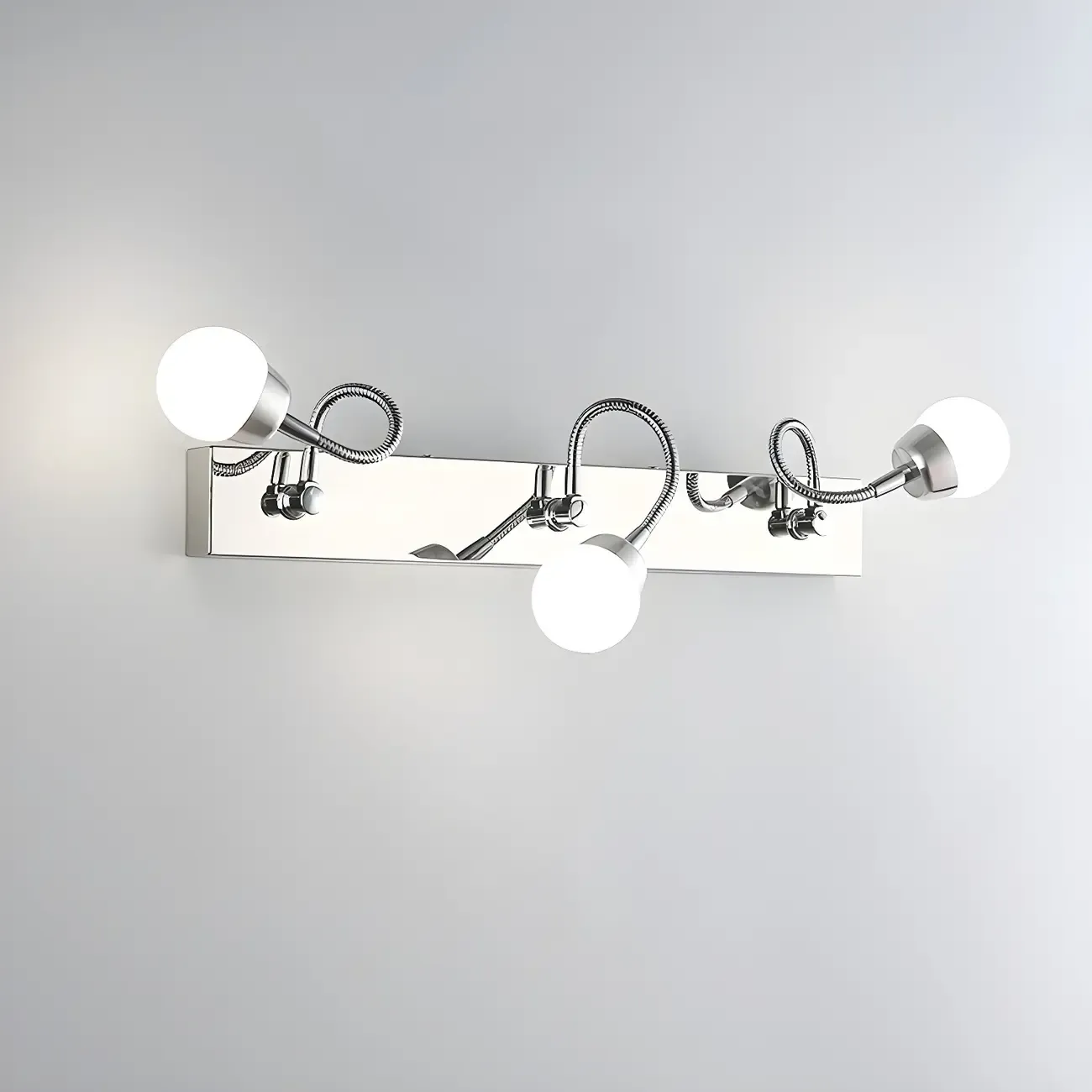 3-Light Modern Silver Vanity Light Dimmable LED for Bathroom