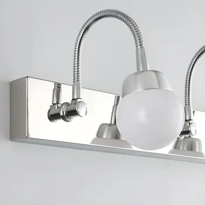3-Light Modern Silver Vanity Light Dimmable LED for Bathroom