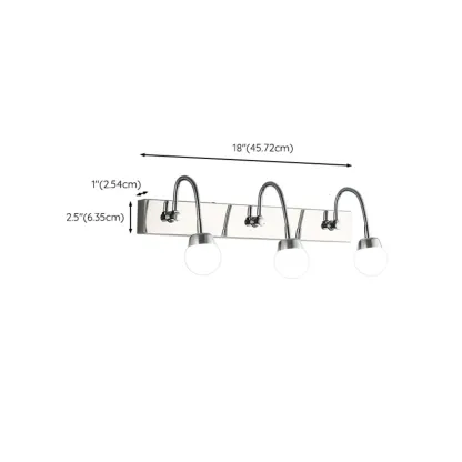 3-Light Modern Silver Vanity Light Dimmable LED for Bathroom