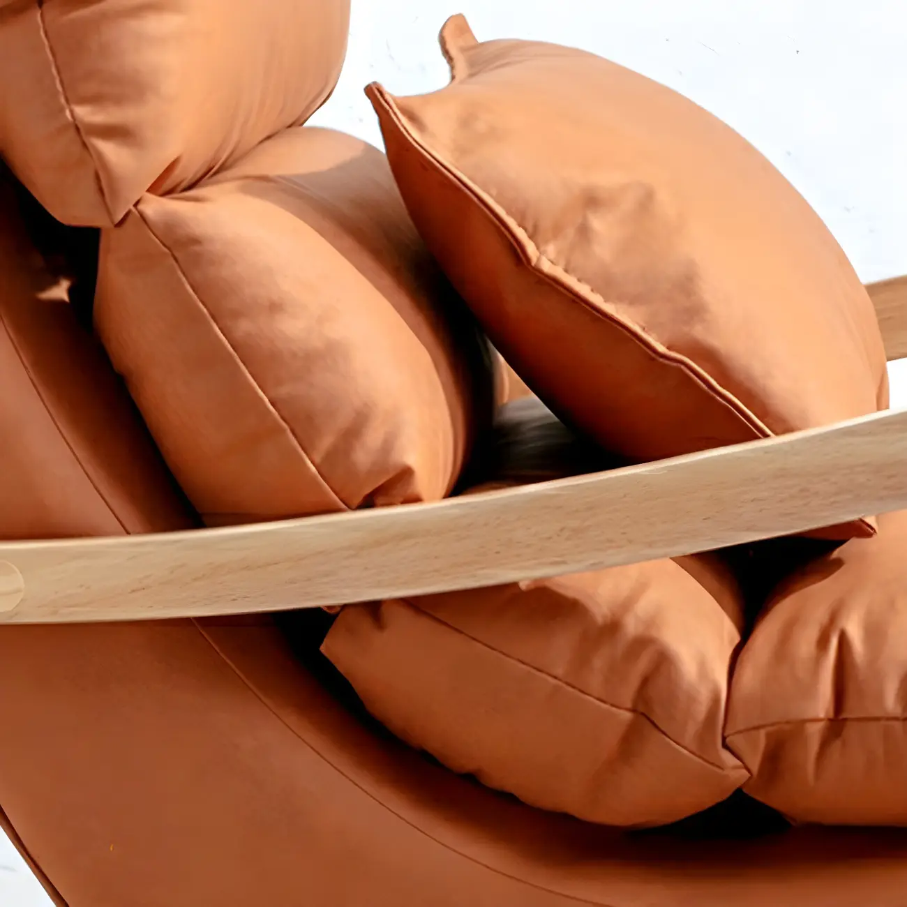 Upholstered Wooden Rocking Chair with Ottoman for Indoor Image - 6 | homeyfad