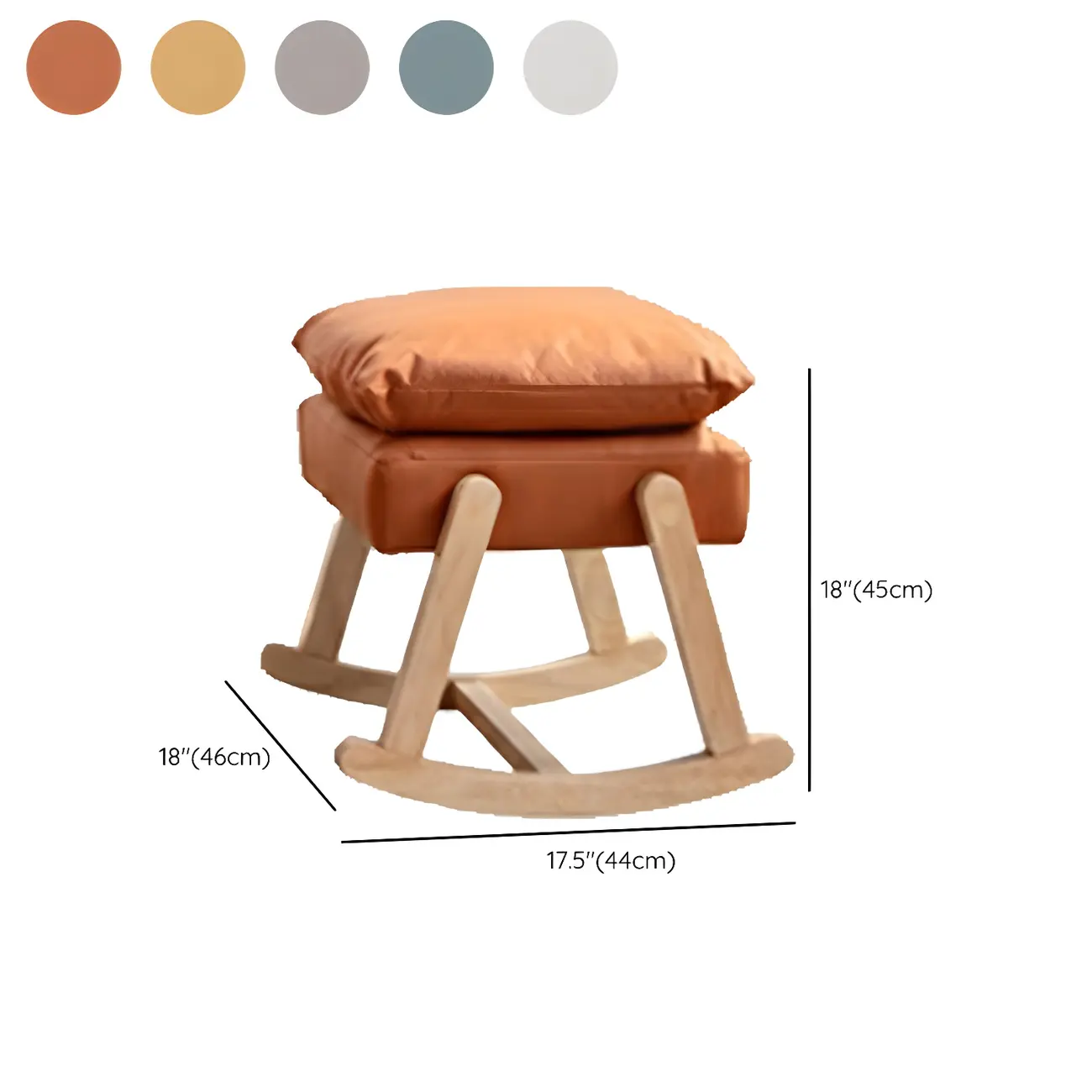 Upholstered Wooden Rocking Chair with Ottoman for Indoor Image - 18 | homeyfad