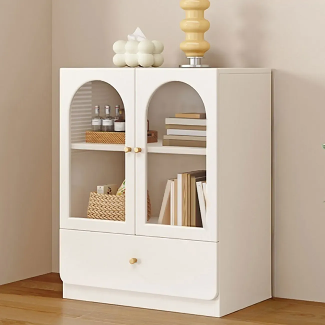 Modern White Wood Storage Bookcase Display Unit Image - 3
