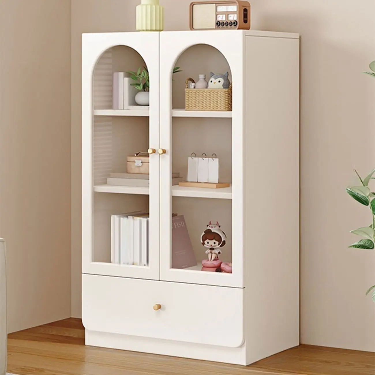 Modern White Wood Storage Bookcase Display Unit Image - 7 | homeyfad