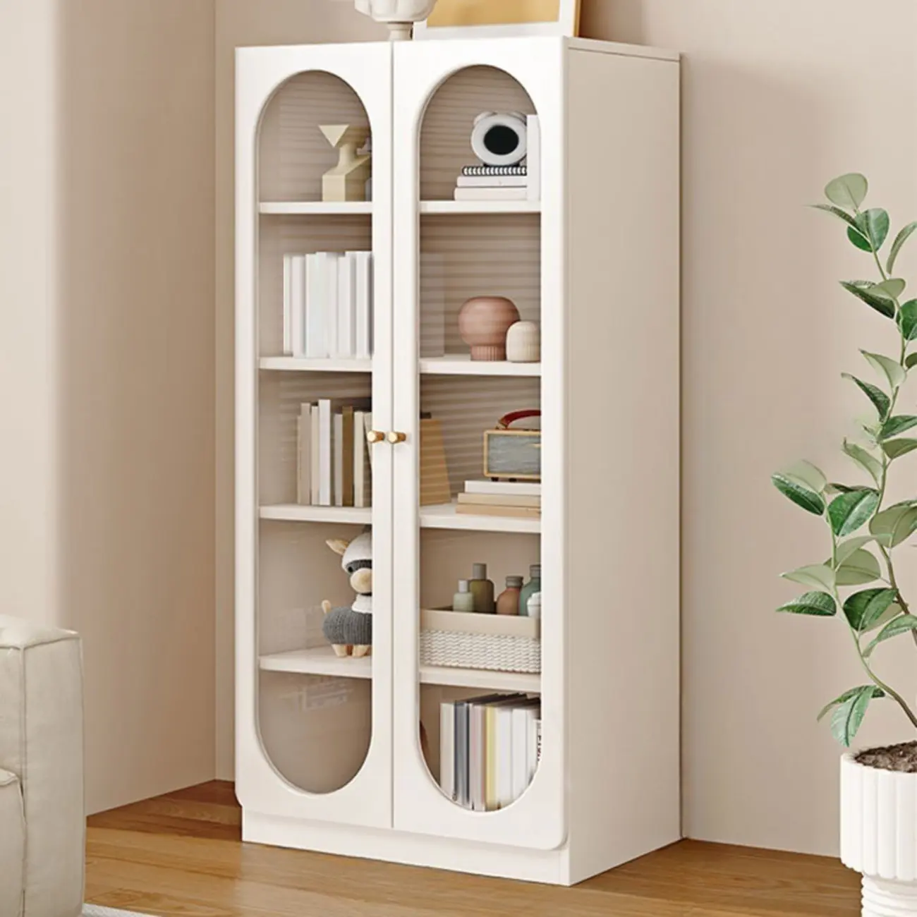 Modern White Wood Storage Bookcase Display Unit Image - 9 | homeyfad