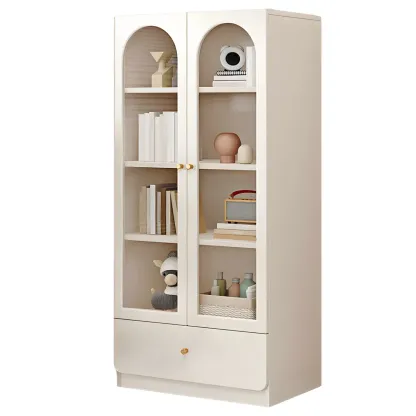 Modern White Wood Storage Bookcase Display Unit Image - 10