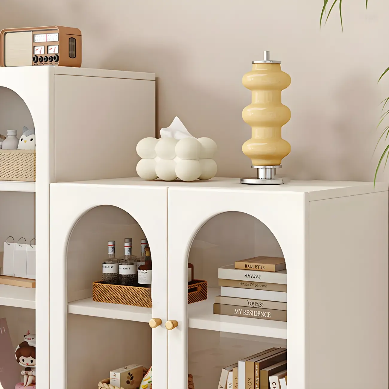Modern White Wood Storage Bookcase Display Unit Image - 12