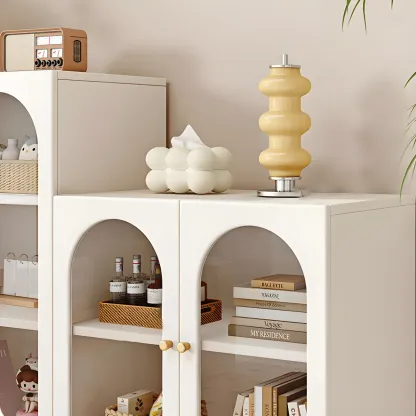 Modern White Wood Storage Bookcase Display Unit Image - 12