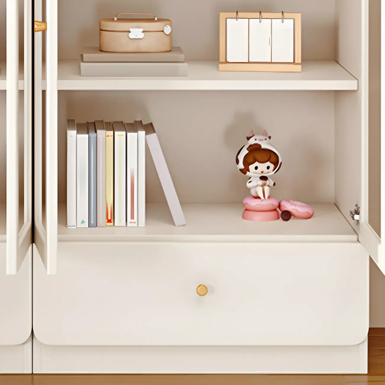 Modern White Wood Storage Bookcase Display Unit Image - 13