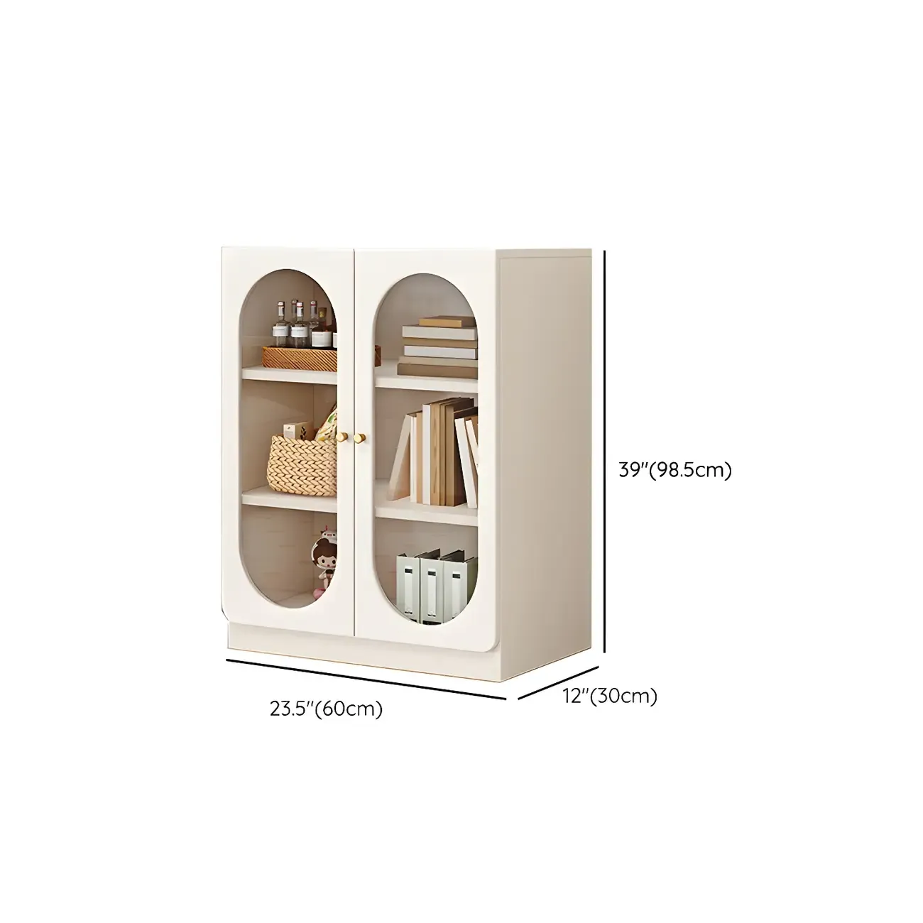 Modern White Wood Storage Bookcase Display Unit #size