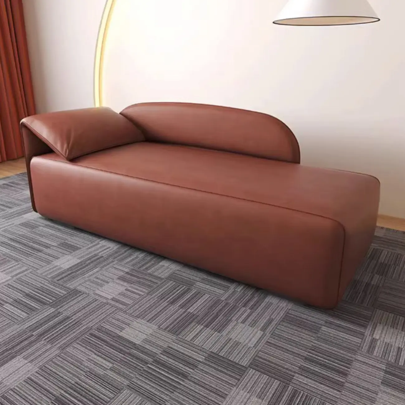 Scandinavian Solid Color Upholstered Chaise Lounge | homeyfad