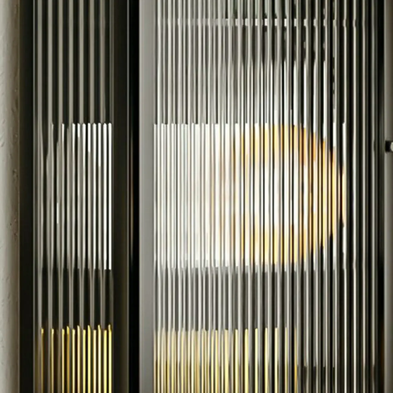 Modern Iron White Fluted Glass Storage Corner Cabinet Image - 7 | homeyfad