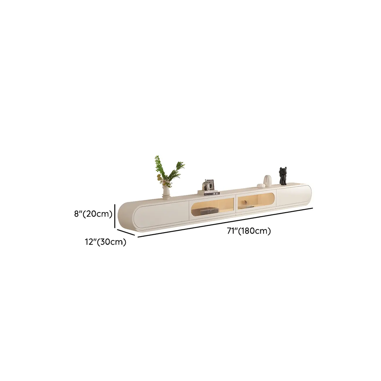 Glam Beige Wooden Mueble Flotante Para TV Stand with Drawers #size | homeyfad