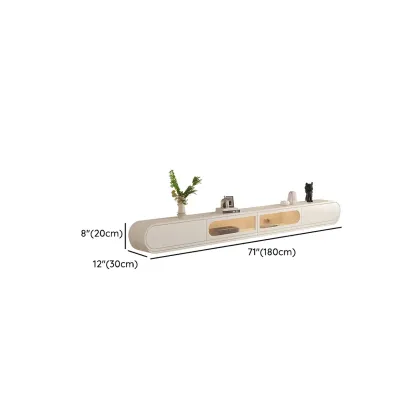 Glam Beige Wooden Mueble Flotante Para TV Stand with Drawers #size
