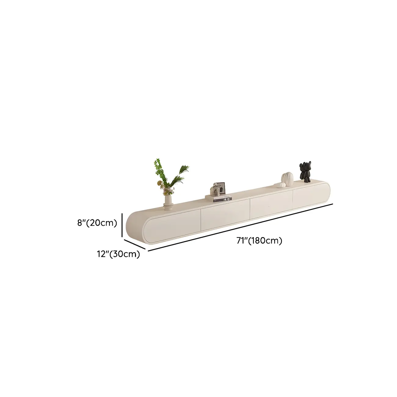 Glam Beige Wooden Mueble Flotante Para TV Stand with Drawers Image - 10 | homeyfad