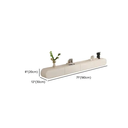 Glam Beige Wooden Mueble Flotante Para TV Stand with Drawers Image - 10